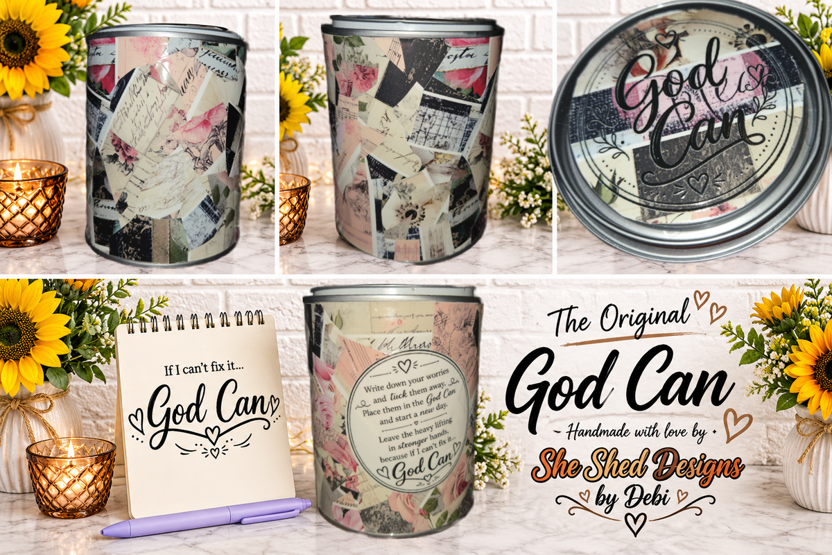 The Original God Can Gift Set™ by She Shed Designs by Debi |Handmade Faith Encouragement Gift with Notepad & Pen (#29)