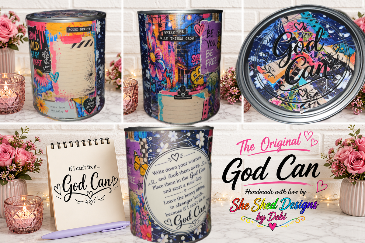 The Original God Can Gift Set™ by She Shed Designs by Debi |Handmade Faith Encouragement Gift with Notepad & Pen (#32)