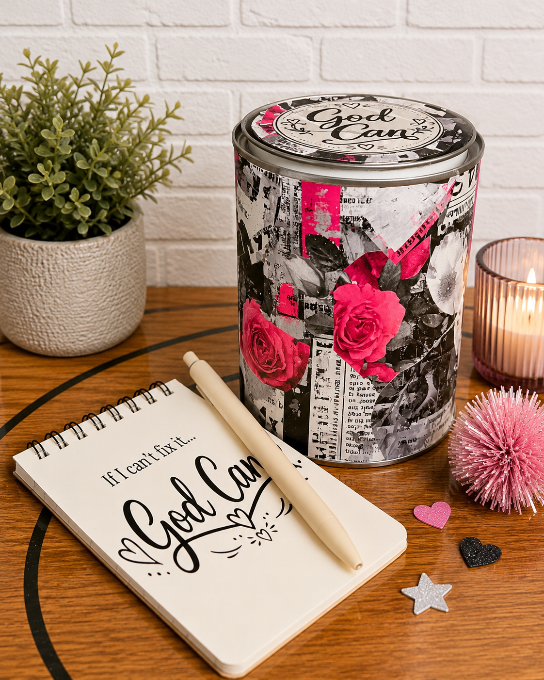 The Original God Can Gift Set™ by She Shed Designs by Debi |Handmade Faith Encouragement Gift with Notepad & Pen (#12)