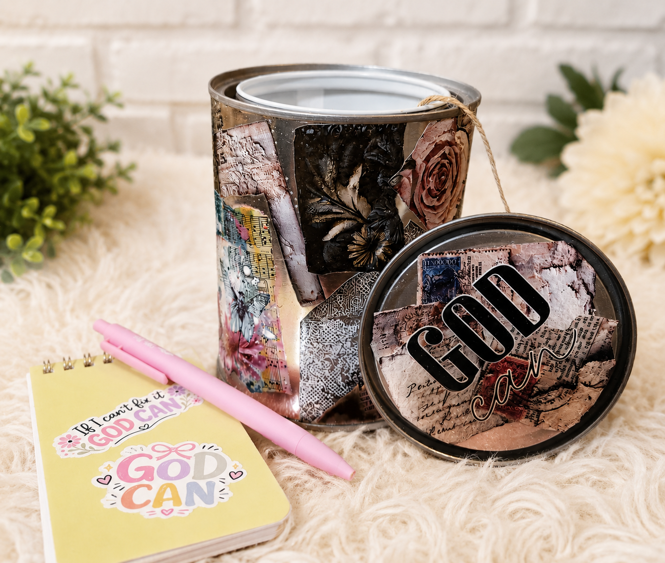 The Original God Can Gift Set™ by She Shed Designs by Debi |Handmade Faith Encouragement Gift with Notepad & Pen (#4)