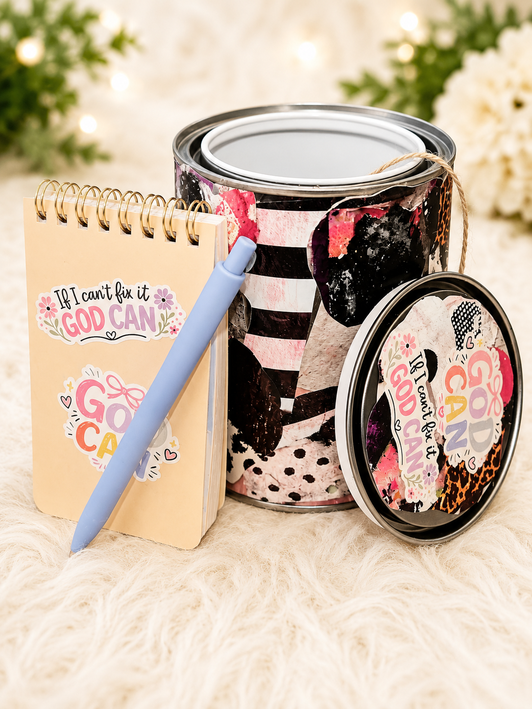 The Original God Can Gift Set™ by She Shed Designs by Debi |Handmade Faith Encouragement Gift with Notepad & Pen (#3)