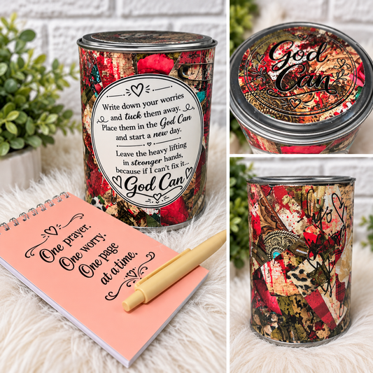 The Original God Can Gift Set™ by She Shed Designs by Debi |Handmade Faith Encouragement Gift with Notepad & Pen (#34 )