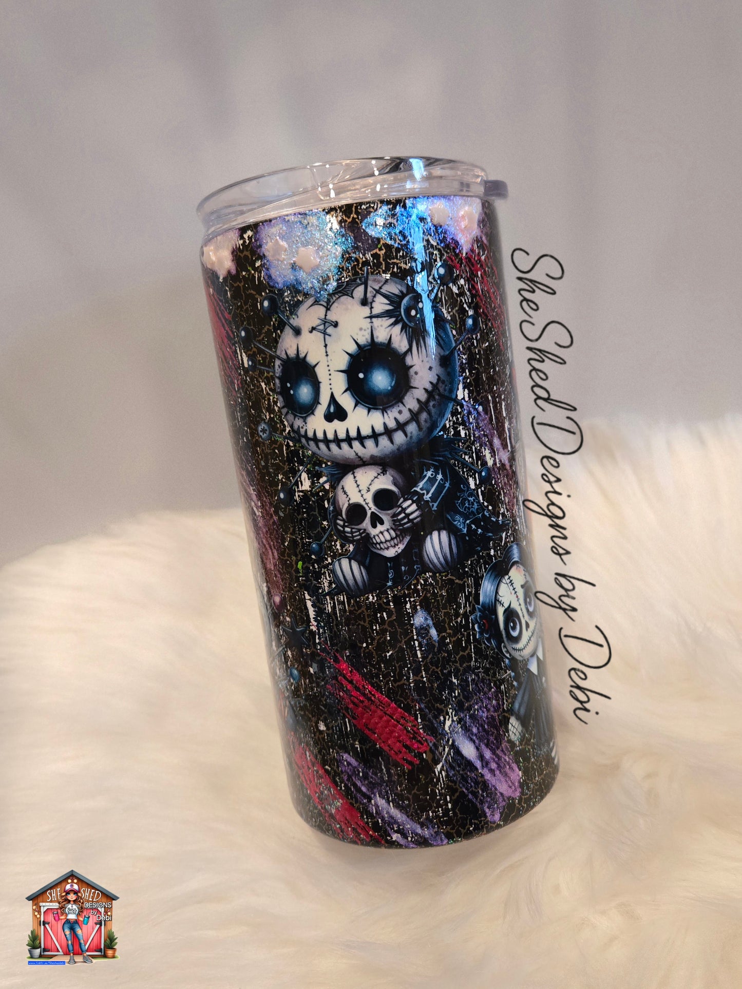 Gothic Stitchlings • 16 oz Ready-to-Ship Stainless Steel Tumbler with Bottle Opener