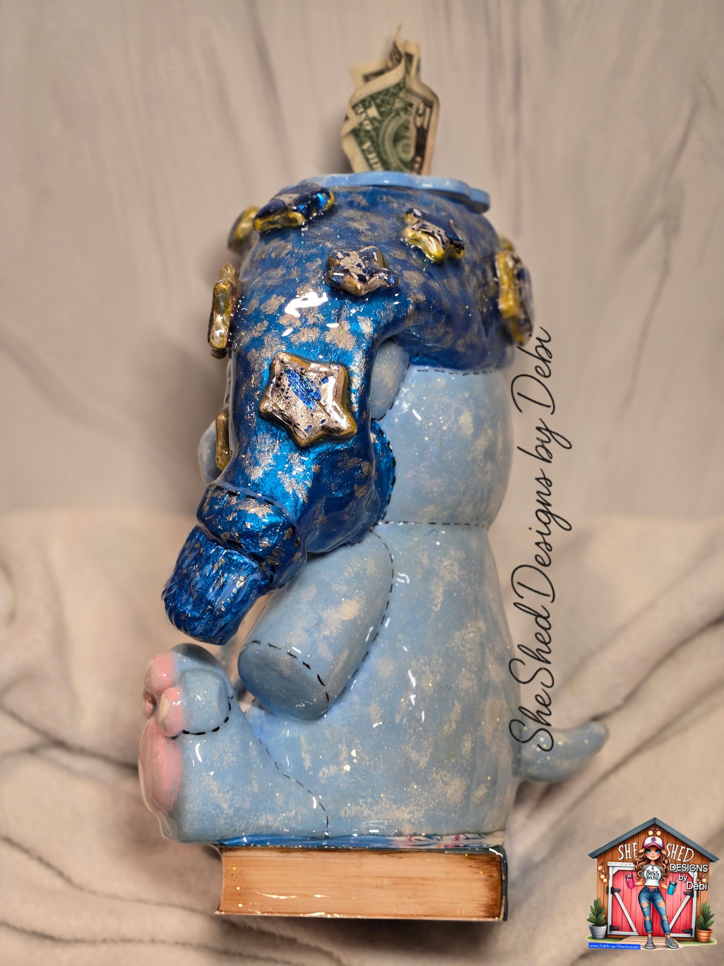 Hand-Sculpted 3D Sleepy Bear – 30oz Tumbler / Kleenex Dispenser / Children’s Bank