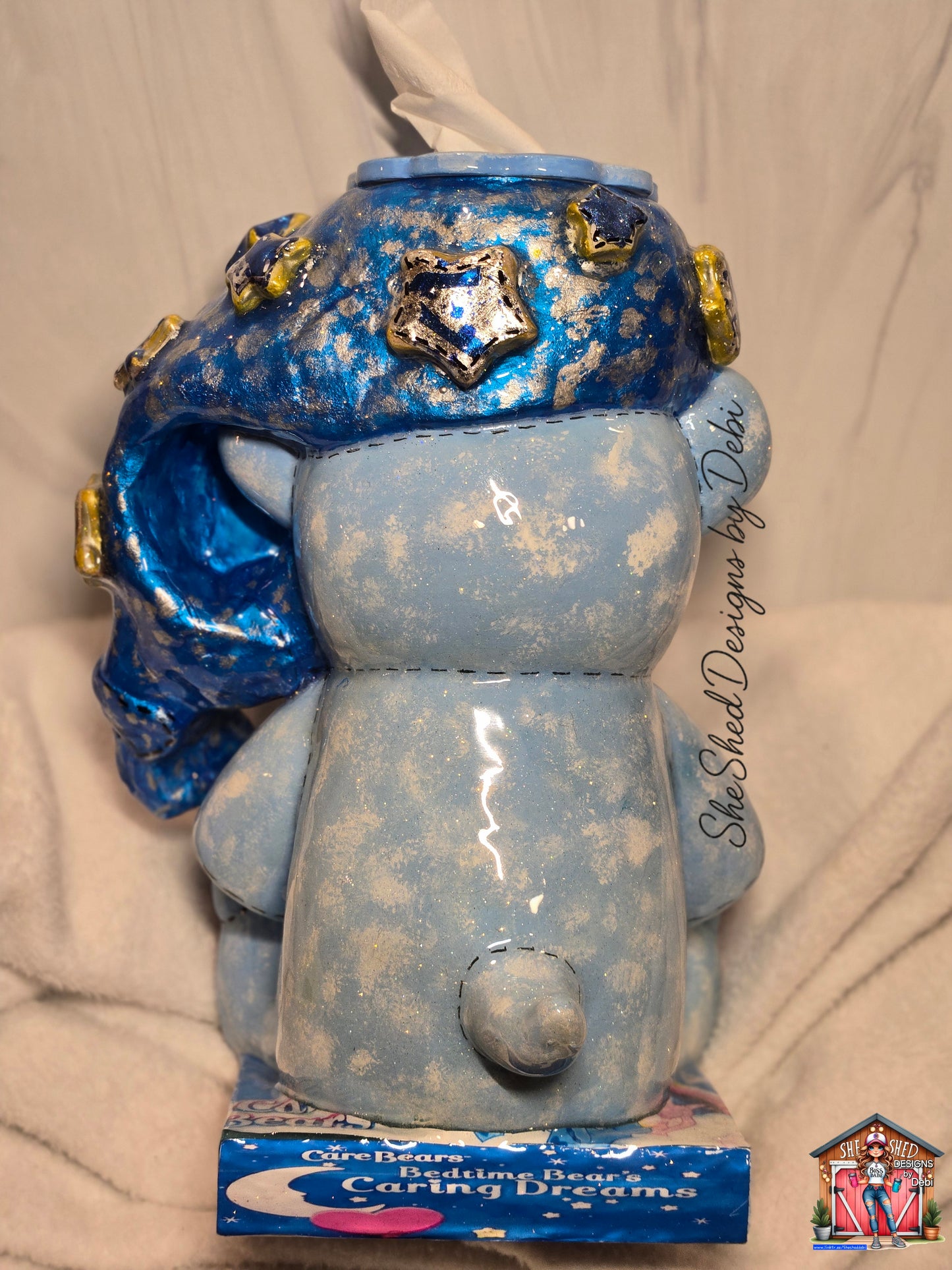 Hand-Sculpted 3D Sleepy Bear – 30oz Tumbler / Kleenex Dispenser / Children’s Bank