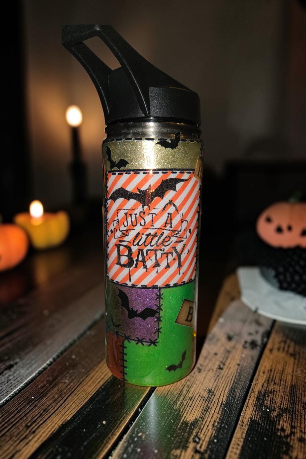 Bats, Cats & Stitches… OH MY! Halloween 20 oz Hydro Tumbler with 2 lids