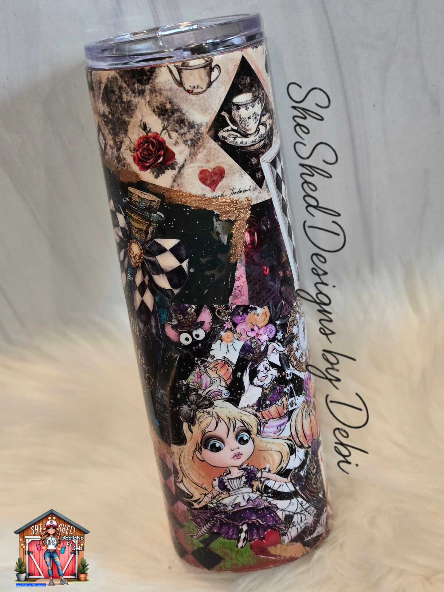 Dark Wonderland • Handplaced 30 oz Ready-to-Ship Stainless Steel Tumbler