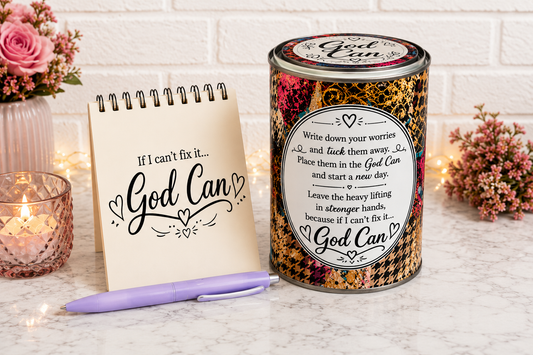 The Original God Can Gift Set™ by She Shed Designs by Debi |Handmade Faith Encouragement Gift with Notepad & Pen (#19)