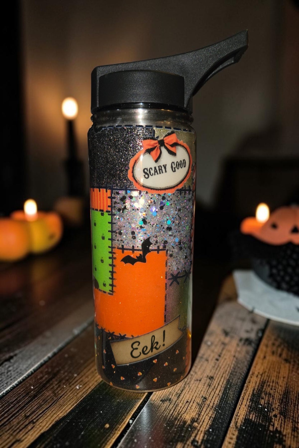 Bats, Cats & Stitches… OH MY! Halloween 20 oz Hydro Tumbler with 2 lids