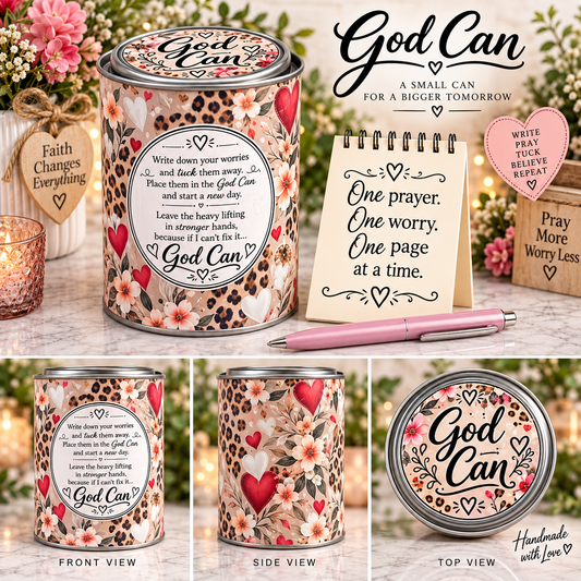 The Original God Can Gift Set™ by She Shed Designs by Debi |Handmade Faith Encouragement Gift with Notepad & Pen (#28)