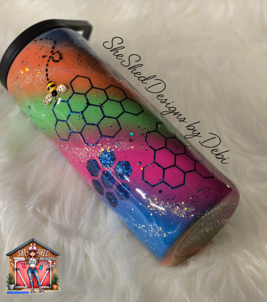 20 oz Colorful Bees Tumbler