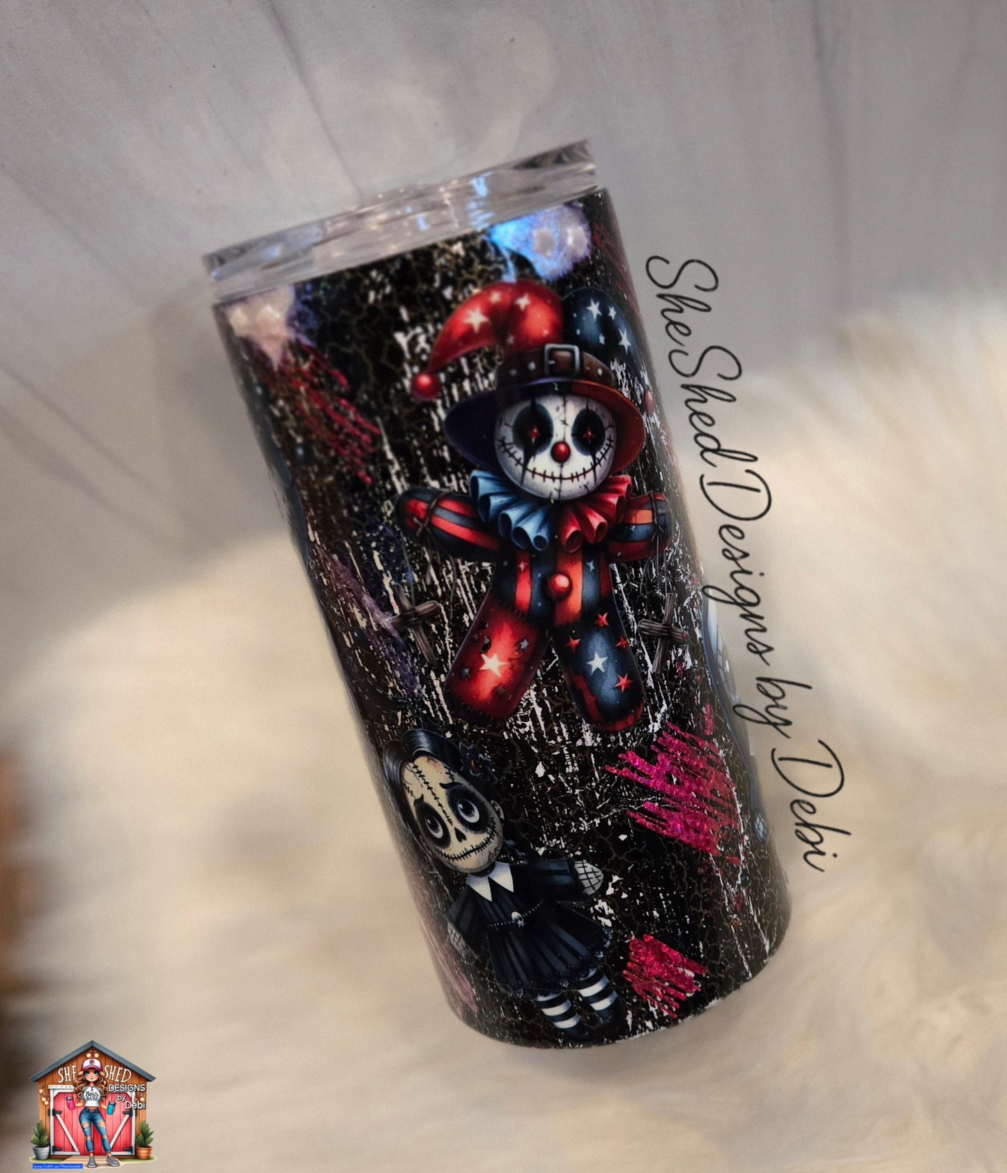 Gothic Stitchlings • 16 oz Ready-to-Ship Stainless Steel Tumbler with Bottle Opener