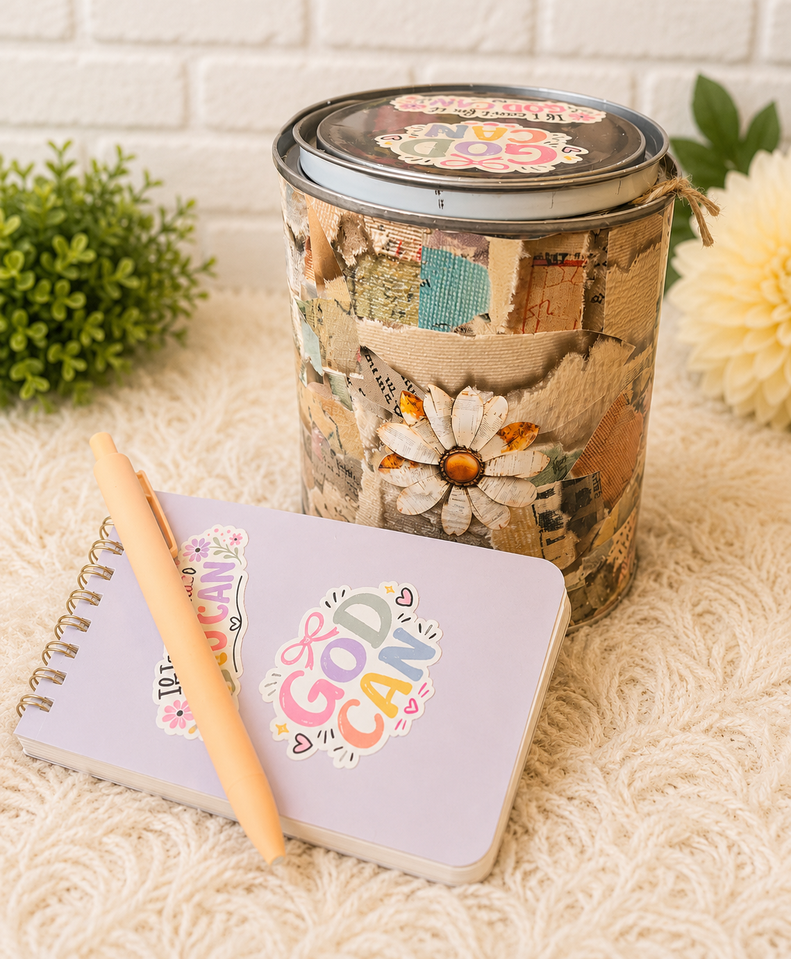 The Original God Can Gift Set™ by She Shed Designs by Debi |Handmade Faith Encouragement Gift with Notepad & Pen (#6)