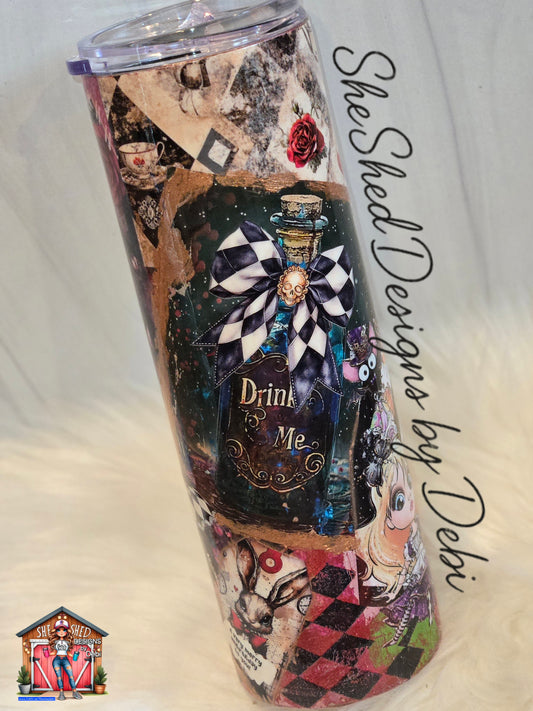 Dark Wonderland • Handplaced 30 oz Ready-to-Ship Stainless Steel Tumbler