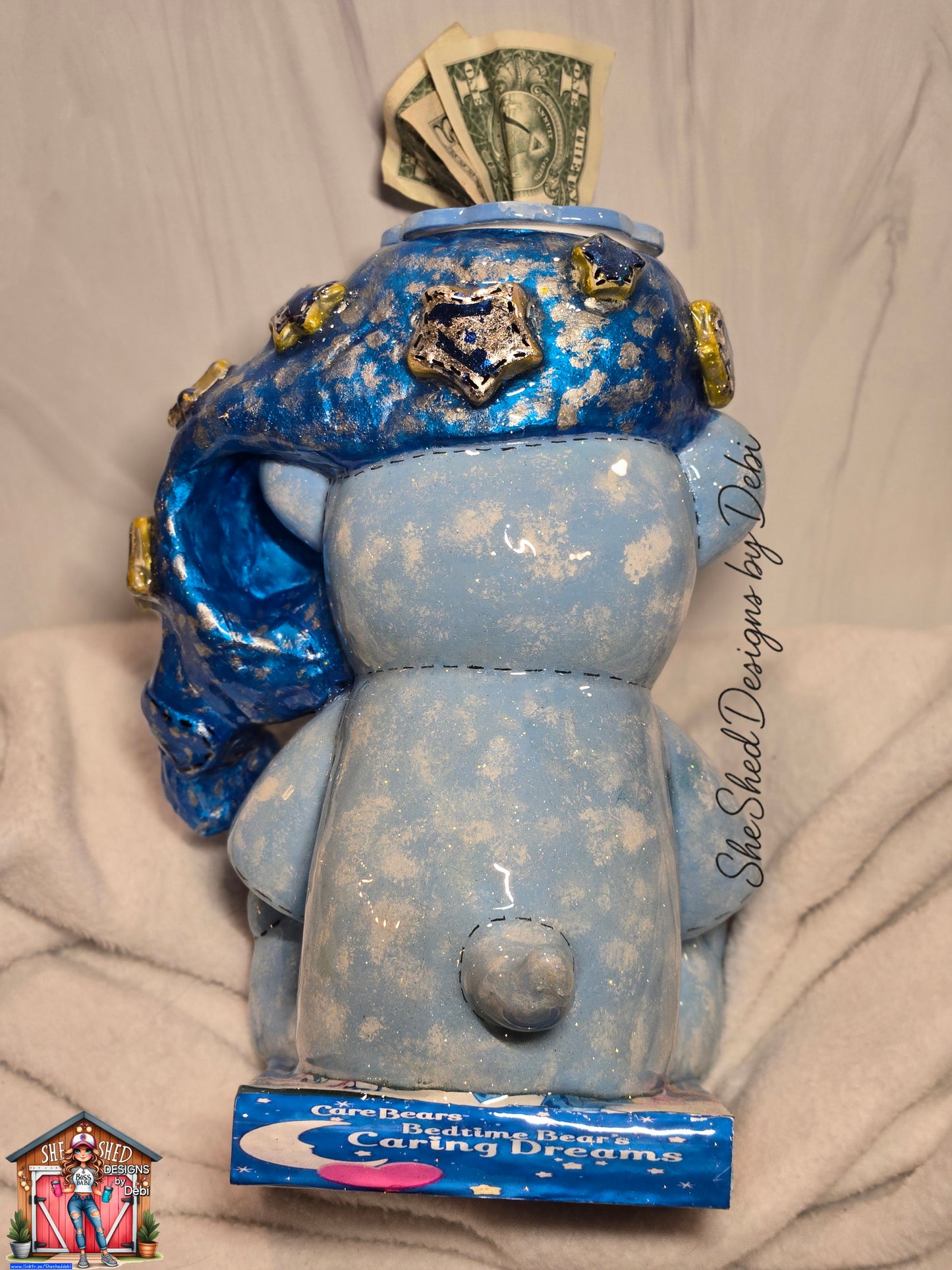 Hand-Sculpted 3D Sleepy Bear – 30oz Tumbler / Kleenex Dispenser / Children’s Bank