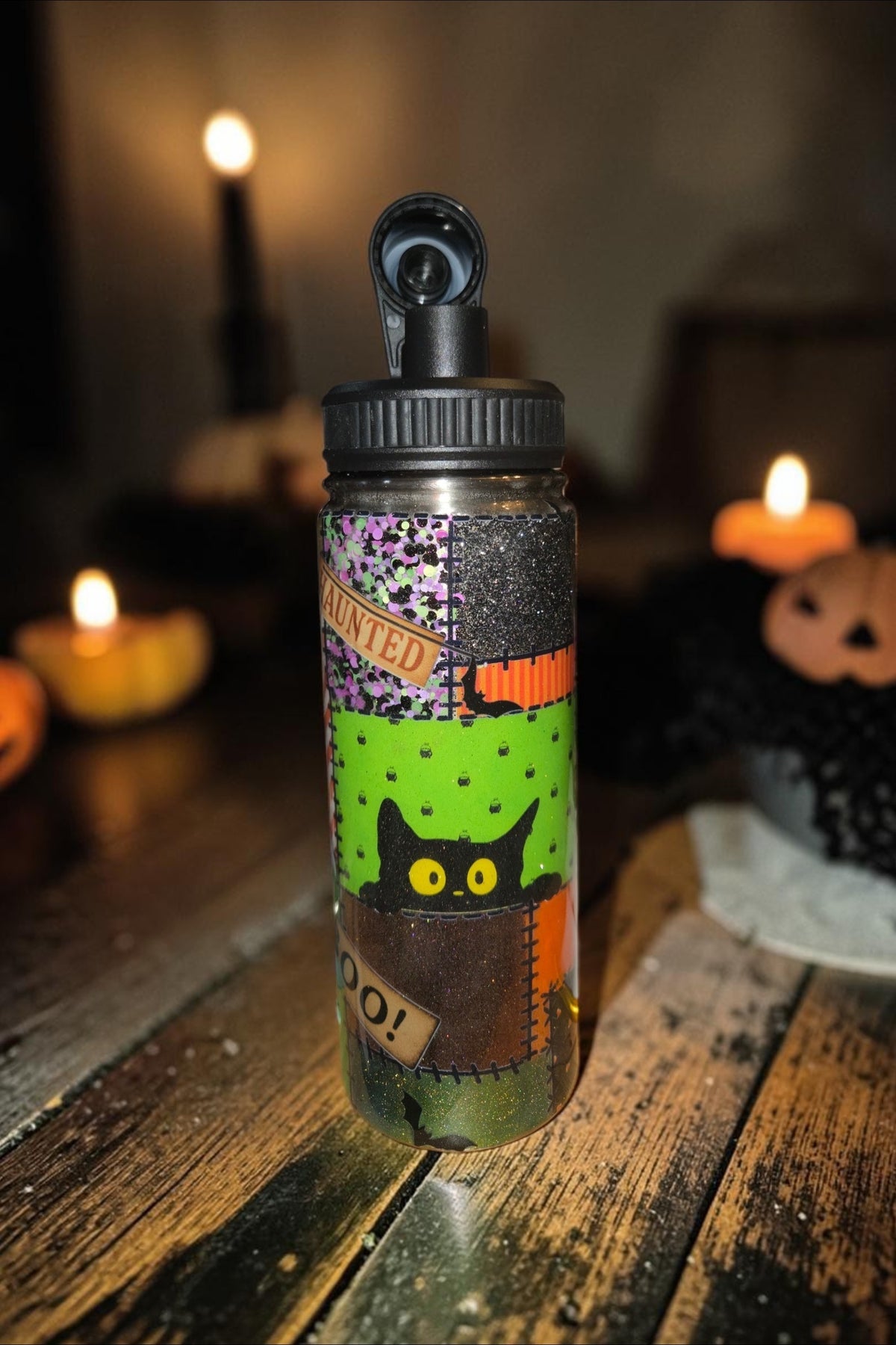 Bats, Cats & Stitches… OH MY! Halloween 20 oz Hydro Tumbler with 2 lids