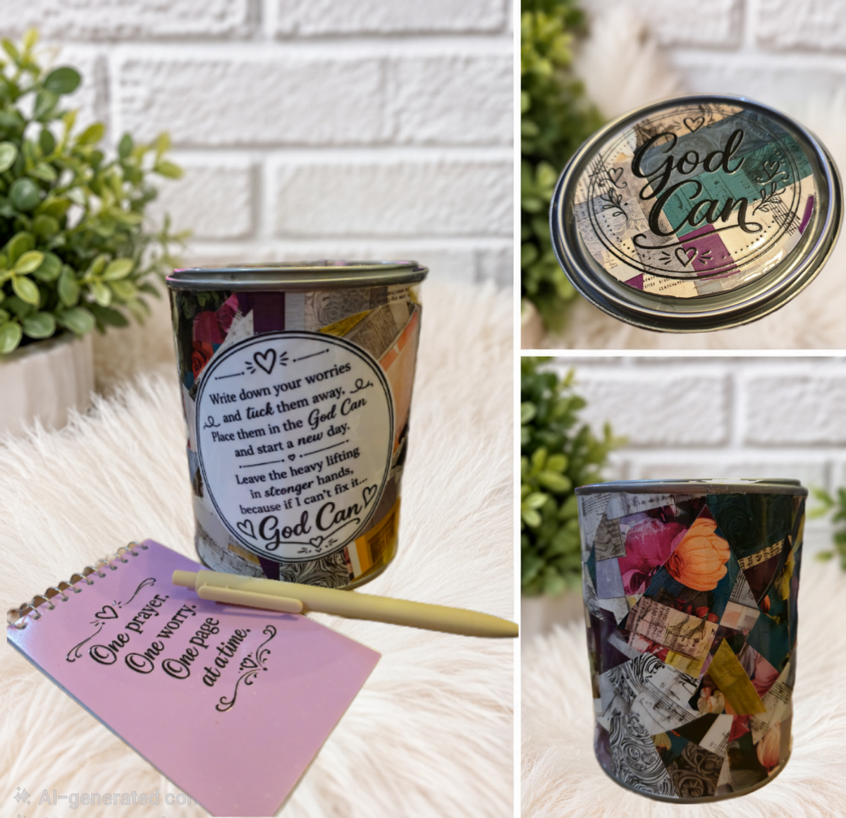 The Original God Can Gift Set™ by She Shed Designs by Debi |Handmade Faith Encouragement Gift with Notepad & Pen (#  )