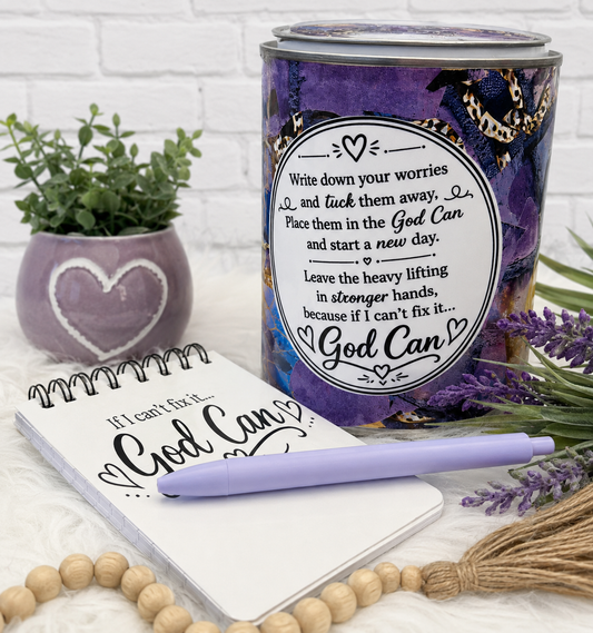 The Original God Can Gift Set™ by She Shed Designs by Debi |Handmade Faith Encouragement Gift with Notepad & Pen (#10 )