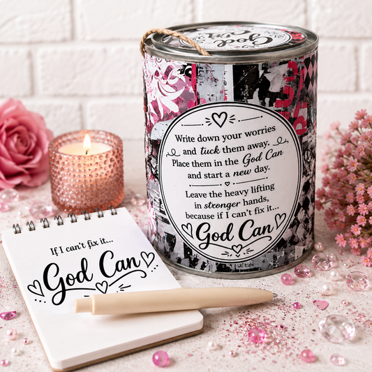 The Original God Can Gift Set™ by She Shed Designs by Debi |Handmade Faith Encouragement Gift with Notepad & Pen (#12)