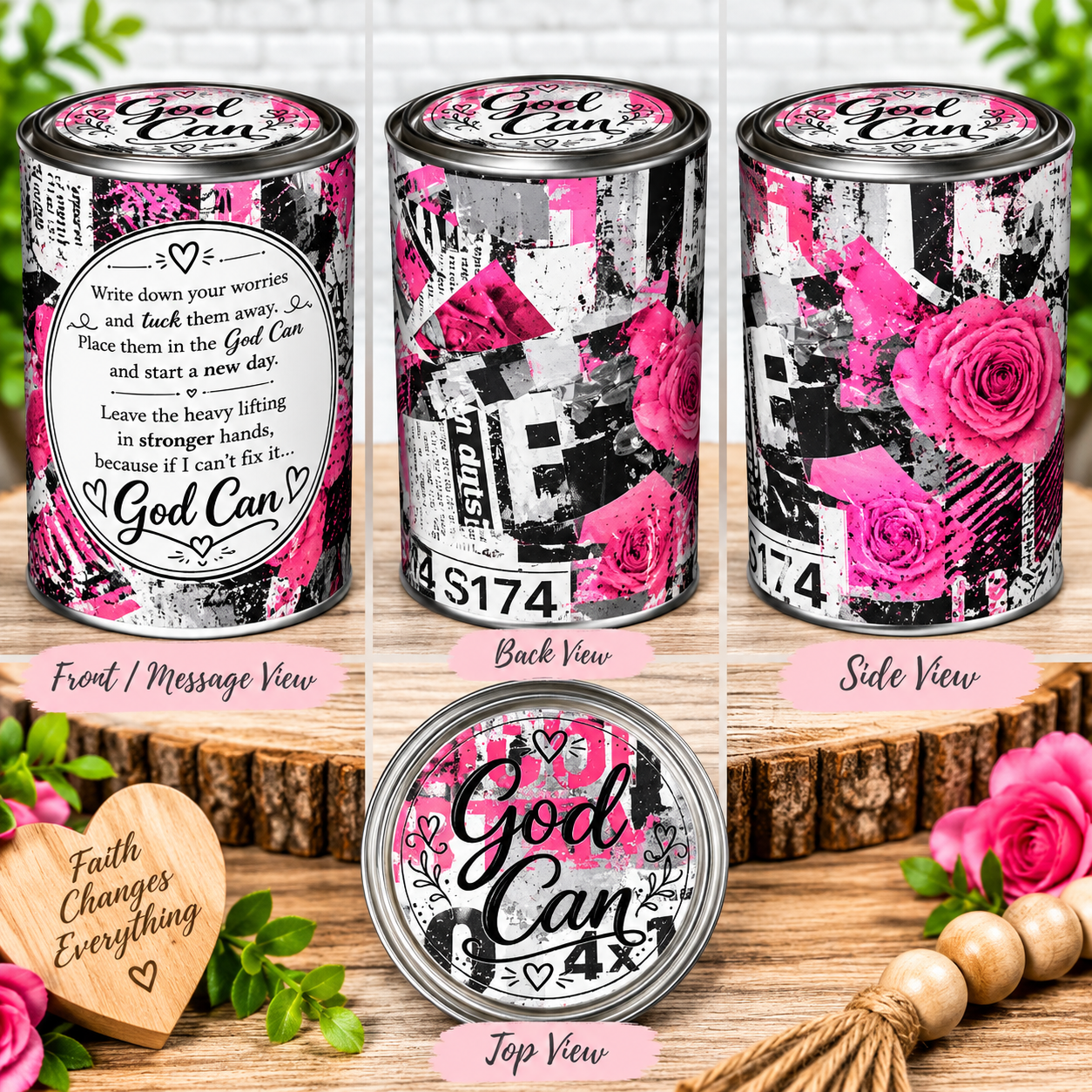 The Original God Can Gift Set™ by She Shed Designs by Debi |Handmade Faith Encouragement Gift with Notepad & Pen (#25)