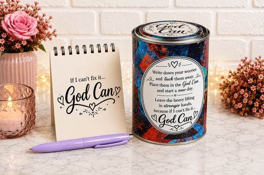 The Original God Can Gift Set™ by She Shed Designs by Debi |Handmade Faith Encouragement Gift with Notepad & Pen (#20)