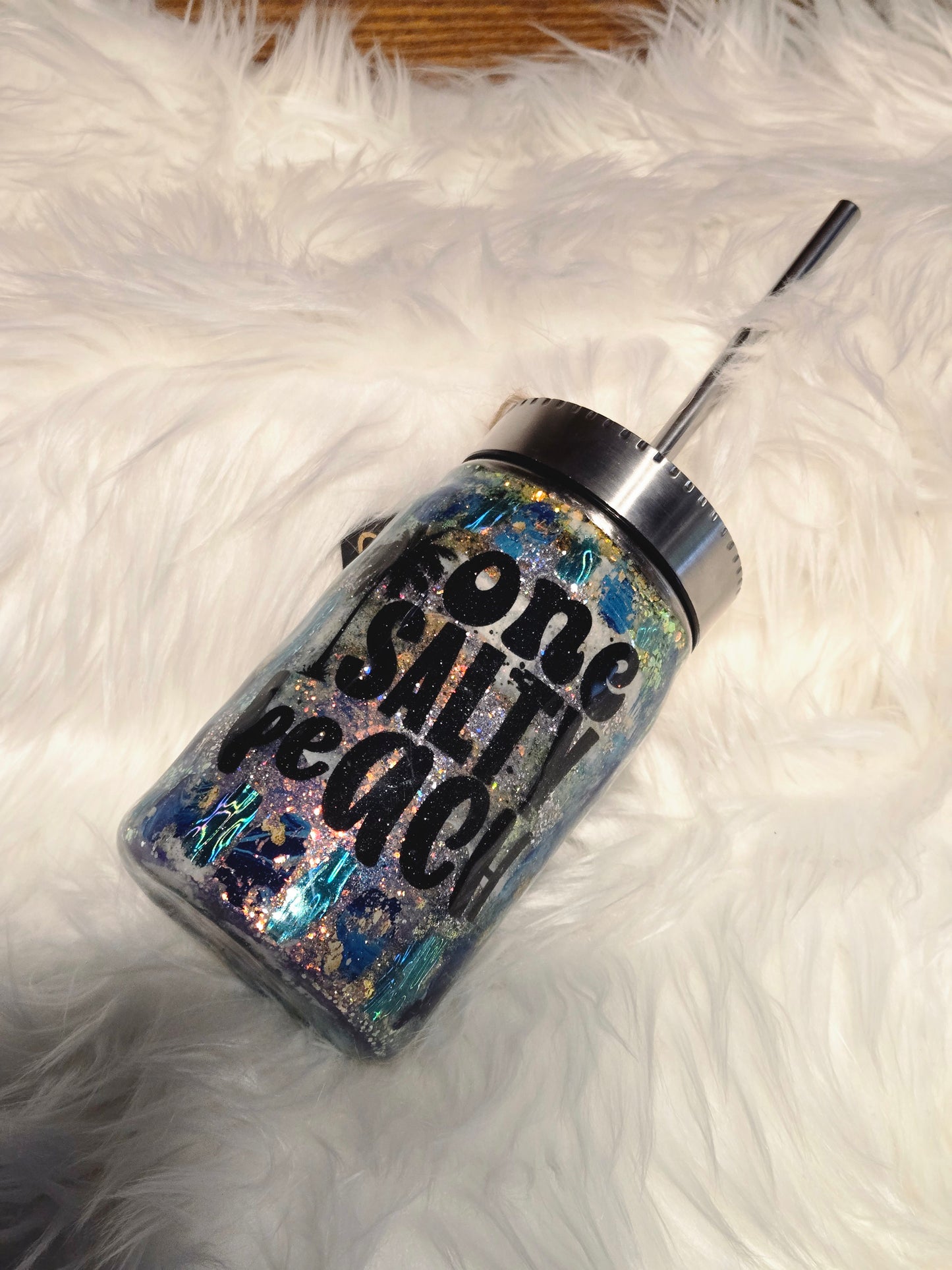One Salty Beach Mason Jar Tumbler