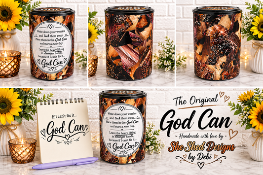 The Original God Can Gift Set™ by She Shed Designs by Debi |Handmade Faith Encouragement Gift with Notepad & Pen (#14)
