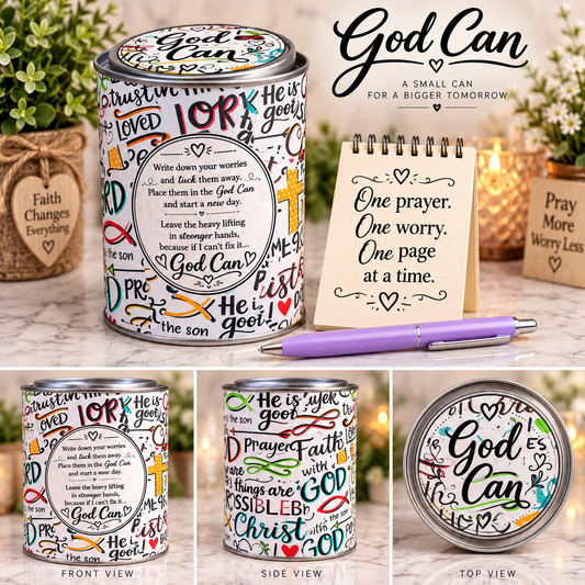 The Original God Can Gift Set™ by She Shed Designs by Debi |Handmade Faith Encouragement Gift with Notepad & Pen (#27)