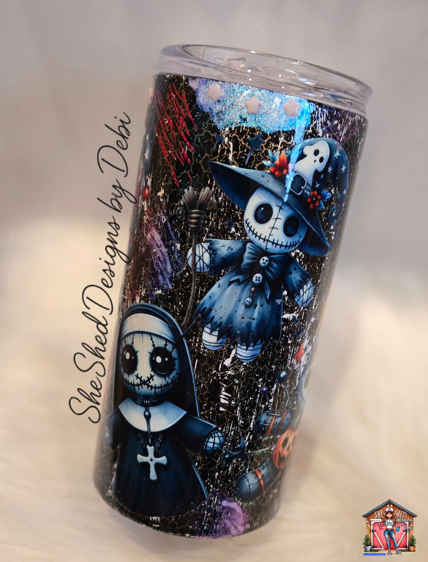 Gothic Stitchlings • 16 oz Ready-to-Ship Stainless Steel Tumbler with Bottle Opener