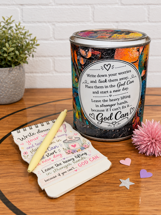 The Original God Can Gift Set™ by She Shed Designs by Debi |Handmade Faith Encouragement Gift with Notepad & Pen (#9 )