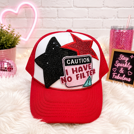 ✨ Caution: No Filter Trucker Hat