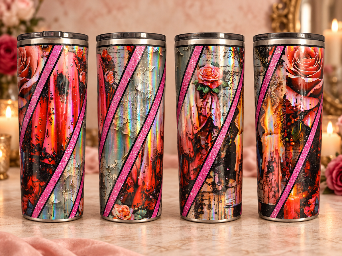 Haunted Rose- Holographic Glitter 30 oz Tumbler