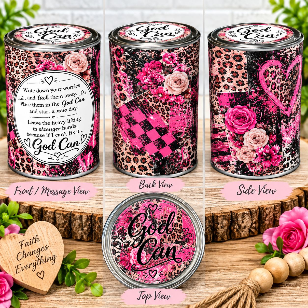 The Original God Can Gift Set™ by She Shed Designs by Debi |Handmade Faith Encouragement Gift with Notepad & Pen (#24)
